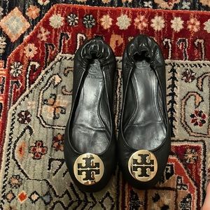 Tory Burch Classic Flats with gold logo